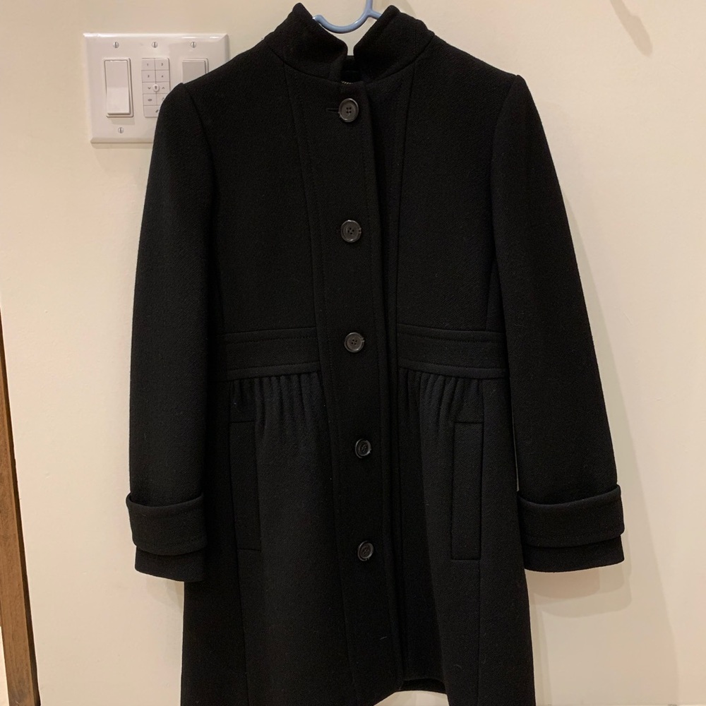 J. Crew Black Double Cloth Coat